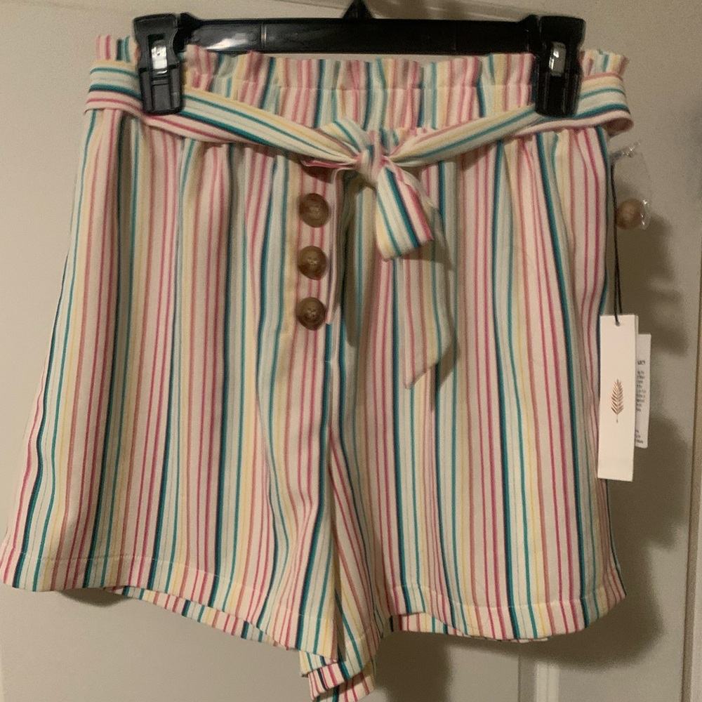 NWT June & Hudson Multicolor Stripe Chiffon Short